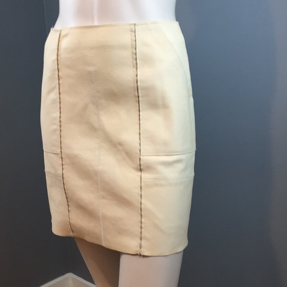 NWOT 3.1 Phillip Lim Cream Leather Skirt Size 0 - Picture 3 of 16